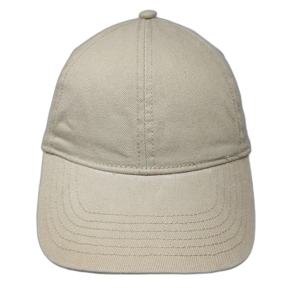 H&M Baseball Cap Beige L Adjustable Slideback Strap 100% Cotton Plain Solid Hat